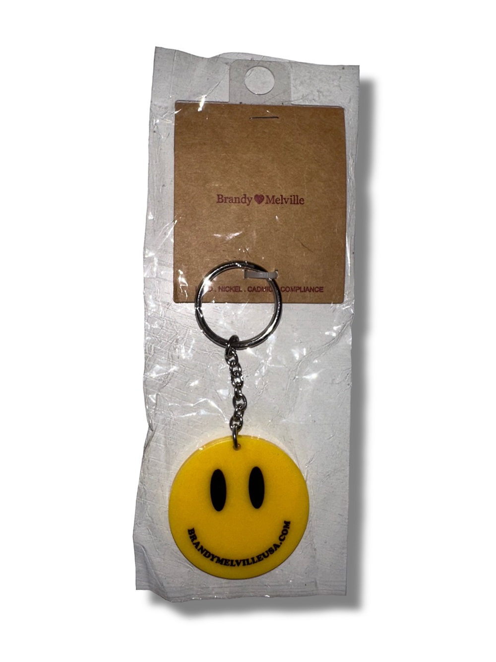 Brandy Melville Smiley Face Keychain